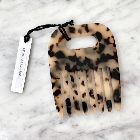 MACHETE No.4 Italian Acetate Mini Travel Comb in Blonde Tortoise - Picture 2 of 2